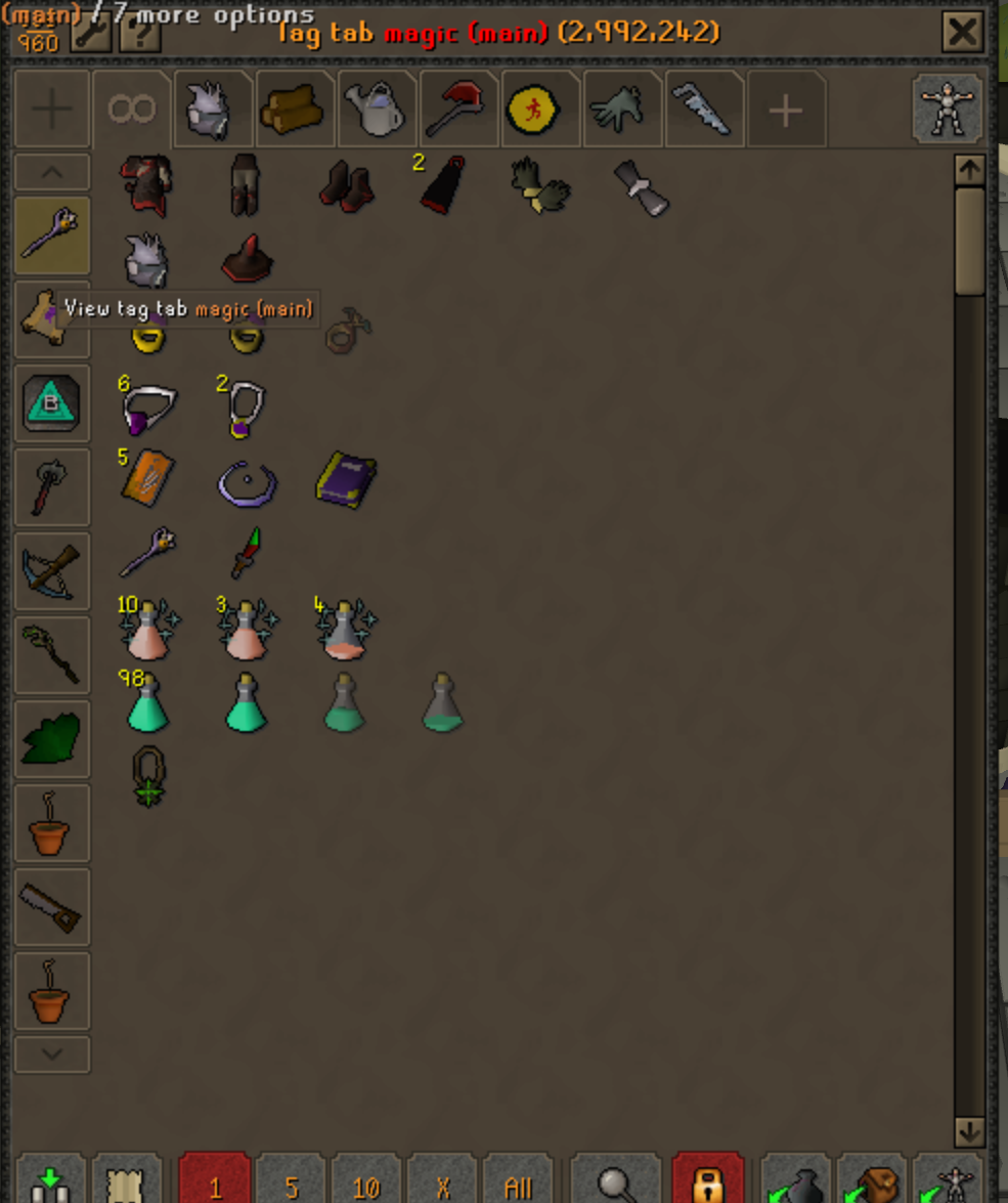 A bank tag tab in the RuneLite client