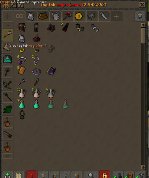 A bank tag tab in the RuneLite client
