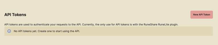 Click New API Token