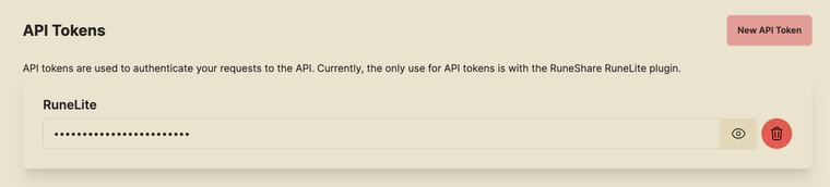 Copy your new API token