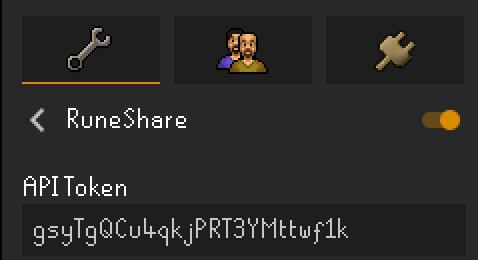 Paste your API token into the RuneShare plugin settings