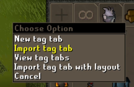 RuneLite Bank Tag Tab Import Button