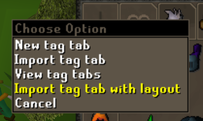 RuneLite Bank Tag Tab Layouts Import Button